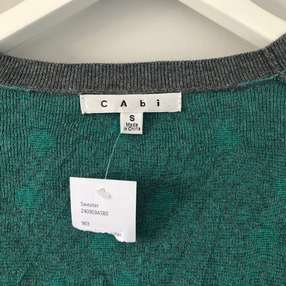 NWT CAbi Muted Polka Dot V-neck Sweater Small - Picture 9 of 16